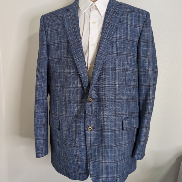 Brooks Brothers Regent Fit Lanificio di Pray Window Pane 100% Wool 46 L